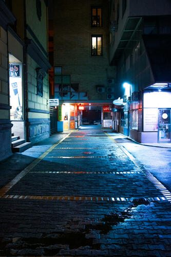 Rainy alleyway